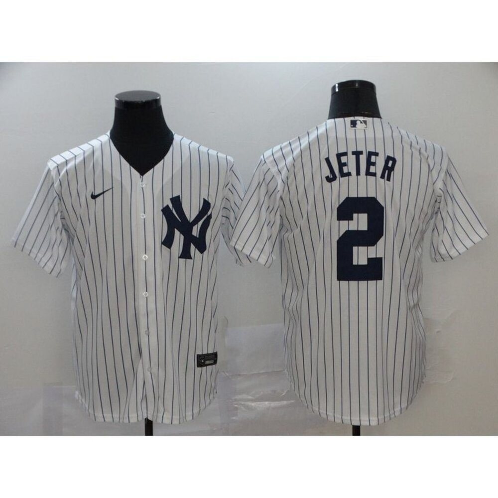 Kids/Youths-#2 Derek Jeter White Stitched Jersey